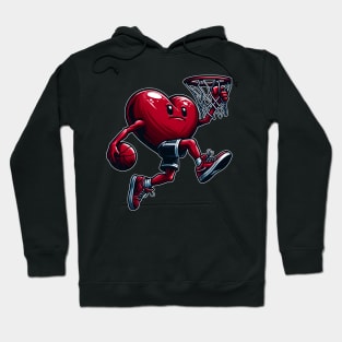 Valentine's Day Heart Slam Dunk Basketball Hoodie